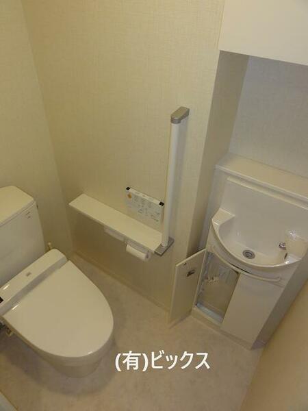 画像11:手摺付きの広いトイレ
