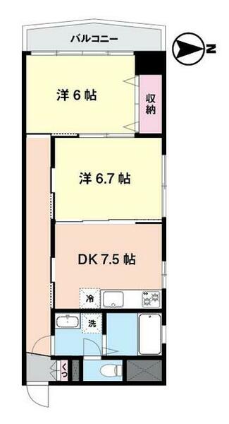 東京都中野区沼袋２丁目(賃貸マンション2DK・4階・49.00㎡)の写真 その2