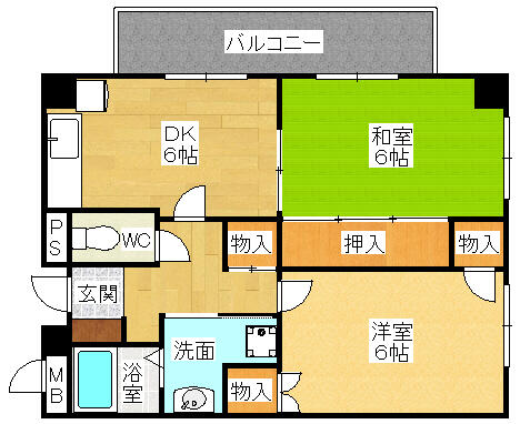 兵庫県西宮市江上町(賃貸マンション2DK・3階・47.25㎡)の写真 その1