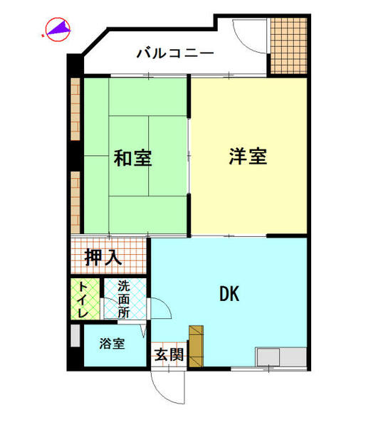 八代トップマンション 301｜熊本県八代市清水町(賃貸マンション2DK・3階・47.01㎡)の写真 その2