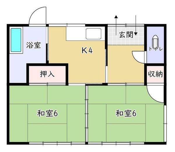 福島県須賀川市和田道(賃貸アパート2K・1階・39.60㎡)の写真 その2