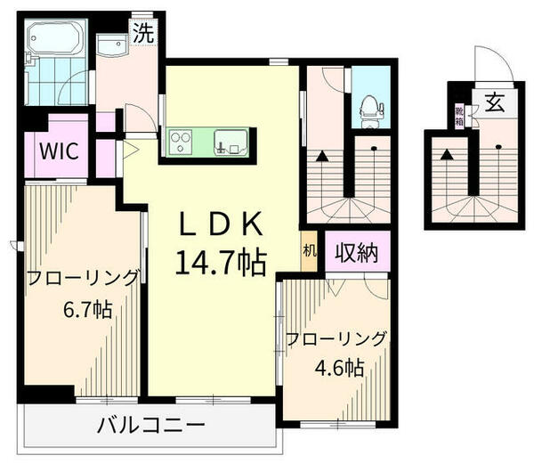 東京都世田谷区桜上水５丁目(賃貸アパート2LDK・2階・66.06㎡)の写真 その1