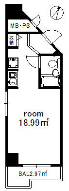 画像1:お部屋の大きさは約６帖ぐらいです。南向き角部屋です。