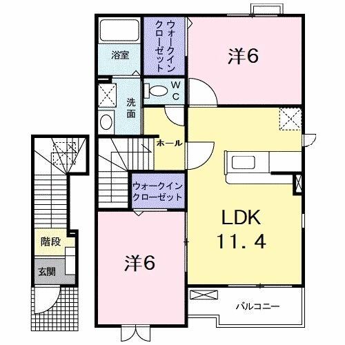 レクサスⅡ 203｜徳島県徳島市名東町１丁目(賃貸アパート2LDK・2階・58.80㎡)の写真 その2