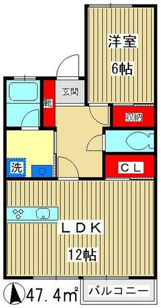 東京都練馬区高松４丁目(賃貸アパート1LDK・2階・47.40㎡)の写真 その2