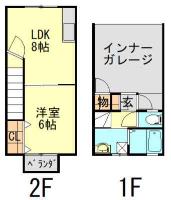 ＧＬＡＮＺ（グランツ） E03｜福島県福島市野田町５丁目(賃貸アパート1LDK・1階・40.30㎡)の写真 その2