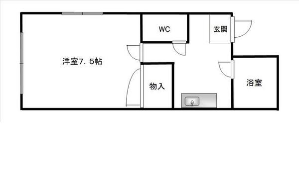 コーポカトレア増｜宮城県仙台市青葉区川内三十人町(賃貸アパート1DK・2階・30.00㎡)の写真 その2