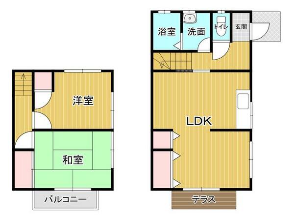 熊本県荒尾市荒尾(賃貸アパート2LDK・1階・63.84㎡)の写真 その2