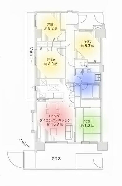 千葉県市川市大洲３丁目(賃貸マンション4LDK・1階・86.08㎡)の写真 その2