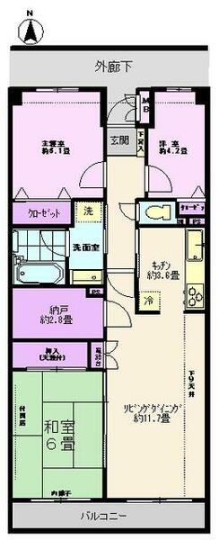 各居室に収納あり、約２．８畳の納戸もあります。