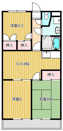 チェリーガーデン 303｜東京都福生市大字熊川(賃貸マンション3DK・3階・55.60㎡)の写真 その2