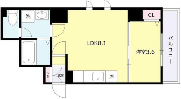 宮城県仙台市青葉区広瀬町(賃貸マンション1LDK・4階・34.35㎡)の写真 その2