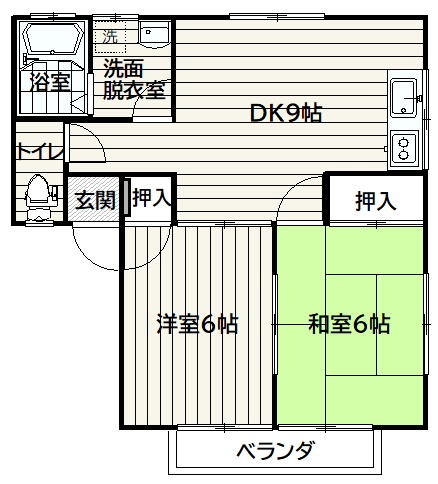 つちやハイツＡ 102｜熊本県人吉市西間下町(賃貸アパート2DK・1階・47.02㎡)の写真 その2