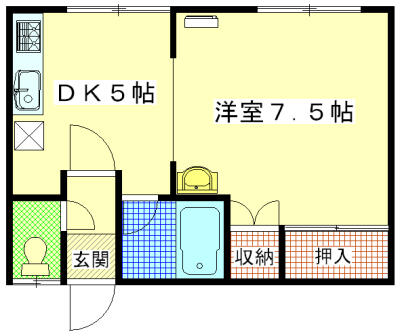 エクセルⅡ D｜北海道網走市潮見６丁目(賃貸アパート1DK・1階・28.35㎡)の写真 その1