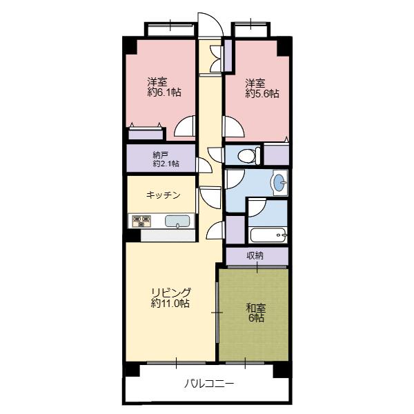 ウィンベルコーラス誉田｜千葉県千葉市緑区誉田町３丁目(賃貸マンション3LDK・6階・75.12㎡)の写真 その1