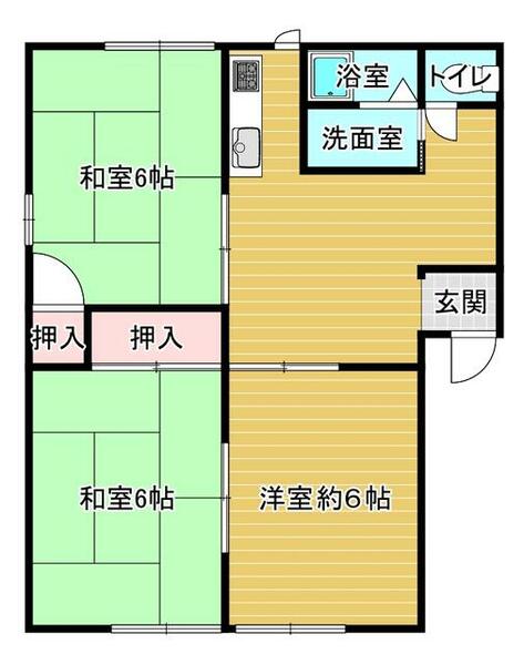 フレグランスハイツ A101｜熊本県熊本市東区帯山８丁目(賃貸アパート3DK・1階・50.00㎡)の写真 その2