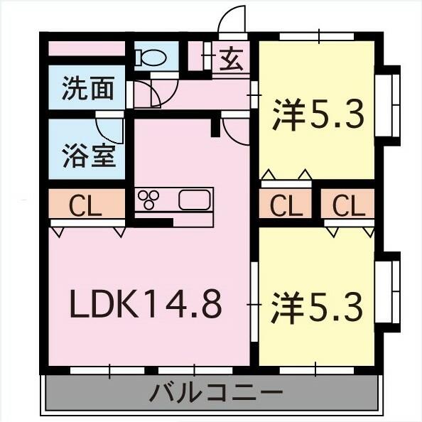 熊本県熊本市中央区本山町(賃貸マンション2LDK・9階・58.46㎡)の写真 その2