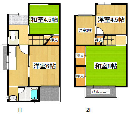 京都府長岡京市井ノ内上印田(賃貸一戸建5K・--・66.64㎡)の写真 その2