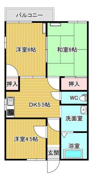 スカイハイツ 201｜千葉県佐倉市江原台１丁目(賃貸アパート3DK・2階・45.30㎡)の写真 その1