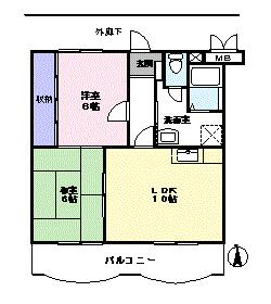 ファミール向宿 202｜静岡県浜松市中央区向宿２丁目(賃貸マンション2LDK・2階・51.84㎡)の写真 その1