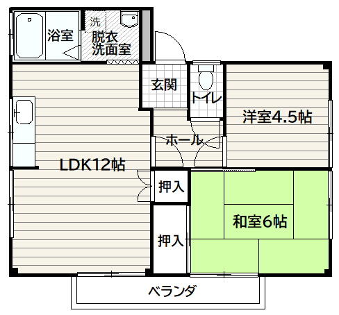 コーポ宝来山 B201｜熊本県人吉市宝来町(賃貸アパート2LDK・2階・48.53㎡)の写真 その2