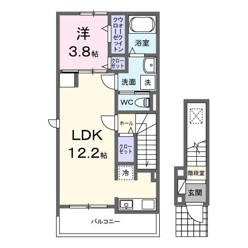 広島県尾道市高須町(賃貸アパート1LDK・2階・42.56㎡)の写真 その2