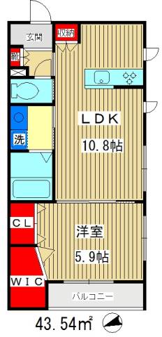 東京都板橋区南常盤台２丁目(賃貸マンション1LDK・3階・43.54㎡)の写真 その2