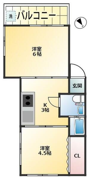 小林ハウス 102｜東京都豊島区池袋本町４丁目(賃貸マンション2K・1階・31.00㎡)の写真 その2