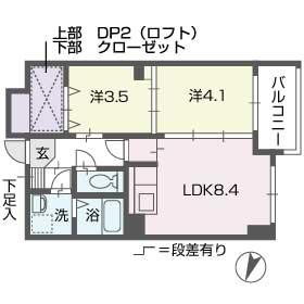 福岡県福岡市中央区平尾２丁目(賃貸マンション2LDK・4階・41.04㎡)の写真 その2