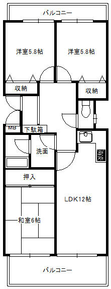 兵庫県神戸市灘区箕岡通３丁目(賃貸マンション3LDK・3階・74.00㎡)の写真 その1