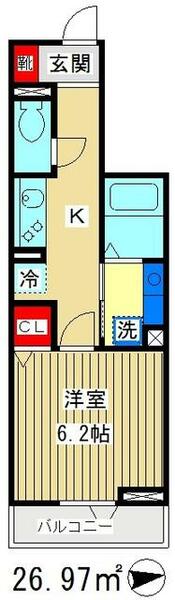 東京都板橋区上板橋１丁目(賃貸アパート1K・3階・26.97㎡)の写真 その2