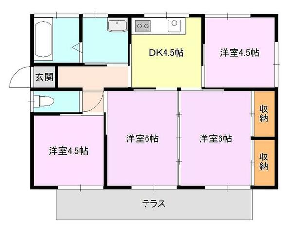 高木貸家 C｜熊本県熊本市北区麻生田４丁目(賃貸一戸建4DK・--・61.85㎡)の写真 その2