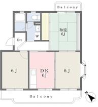 神奈川県平塚市広川（賃貸マンション3DK・2階・55.40㎡） その1