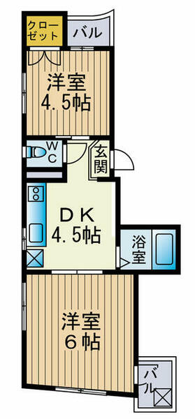 神奈川県横浜市西区南浅間町(賃貸マンション2DK・3階・31.00㎡)の写真 その1