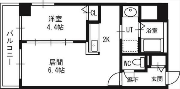 グランカーサ南６条 212｜北海道札幌市中央区南六条西７丁目(賃貸マンション1LDK・2階・31.68㎡)の写真 その2