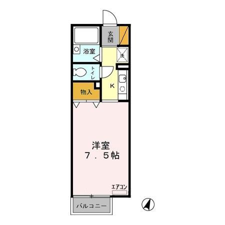 オプス・なのはな 202｜千葉県東金市東上宿(賃貸アパート1K・2階・22.52㎡)の写真 その2