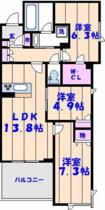 ザ・アークコート市川妙典 205 ｜ 千葉県市川市妙典３丁目（賃貸マンション3LDK・2階・73.80㎡） その2