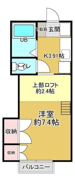 宮城県石巻市蛇田字新埣寺(賃貸アパート1K・1階・23.13㎡)の写真 その1