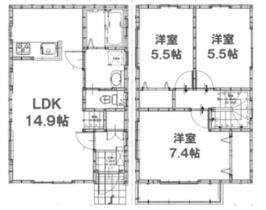 グランソフィアラピスラズリ２号棟  ｜ 埼玉県川口市末広２丁目（賃貸一戸建3LDK・--・76.59㎡） その2