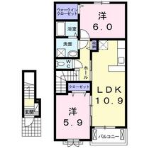 ルシール　名東Ａ 205 ｜ 徳島県徳島市名東町２丁目（賃貸アパート2LDK・2階・57.21㎡） その2