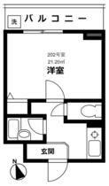 神奈川県横浜市港北区大曽根台（賃貸マンション1K・2階・21.20㎡） その1