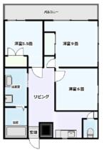 岩井ビル 202 ｜ 東京都足立区鹿浜８丁目（賃貸マンション3LDK・2階・52.00㎡） その2