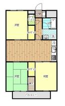 信夫山マンション  ｜ 福島県福島市御山字大木（賃貸マンション3LDK・2階・63.36㎡） その1