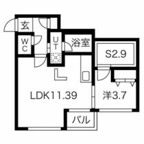 北海道札幌市東区北十九条東１６丁目（賃貸マンション1SLDK・4階・40.16㎡） その2