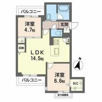 シャーメゾン若宮 202 ｜ 佐賀県佐賀市若宮２丁目（賃貸マンション2LDK・2階・60.03㎡） その2