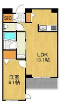 神奈川県川崎市中原区今井仲町（賃貸マンション1LDK・2階・44.93㎡） その1