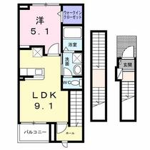 リバティ　アイランド 302 ｜ 山梨県甲府市川田町（賃貸アパート1LDK・3階・42.20㎡） その2