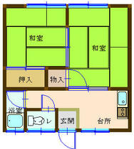 中村ハイツ 203 ｜ 埼玉県北葛飾郡杉戸町内田３丁目（賃貸アパート2K・2階・29.81㎡） その1