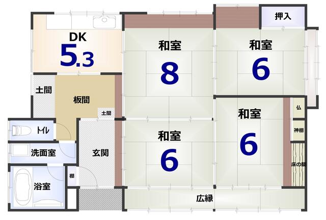 京都府船井郡京丹波町の一戸建て | 480万円 | 4DK | 495.27m² | Akiyama house finder