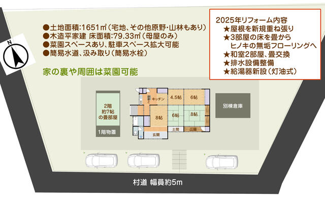 奈良県吉野郡十津川村の一戸建て | 360万円 | 5DK | 1650.98m² | Akiyama house finder